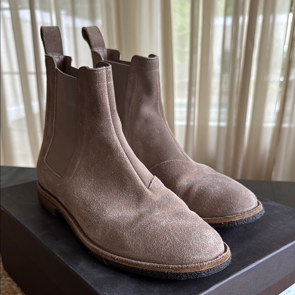 Bottega Veneta Tan Chelsea Boots Sleek Minimalist Design